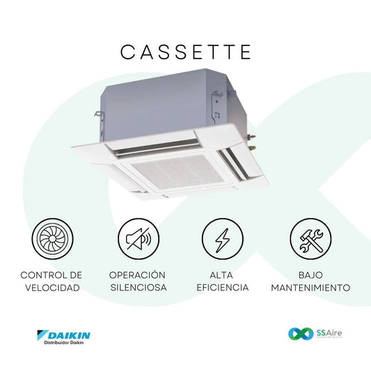 Cassette Inverter Daikin frio y calor  2 TONELADAS